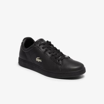 Lacoste Carnaby Evo Leather Platinum Sneakers Pánské - Tenisky Černé / Černé | CZ-jfQktK